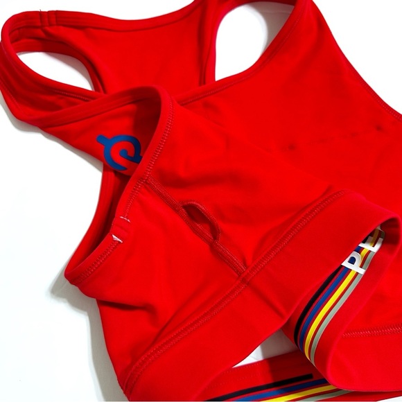 Peloton Sports Bra Size Large L Red Stretch Olympics Line Racerback Fitted - Picture 6 of 11